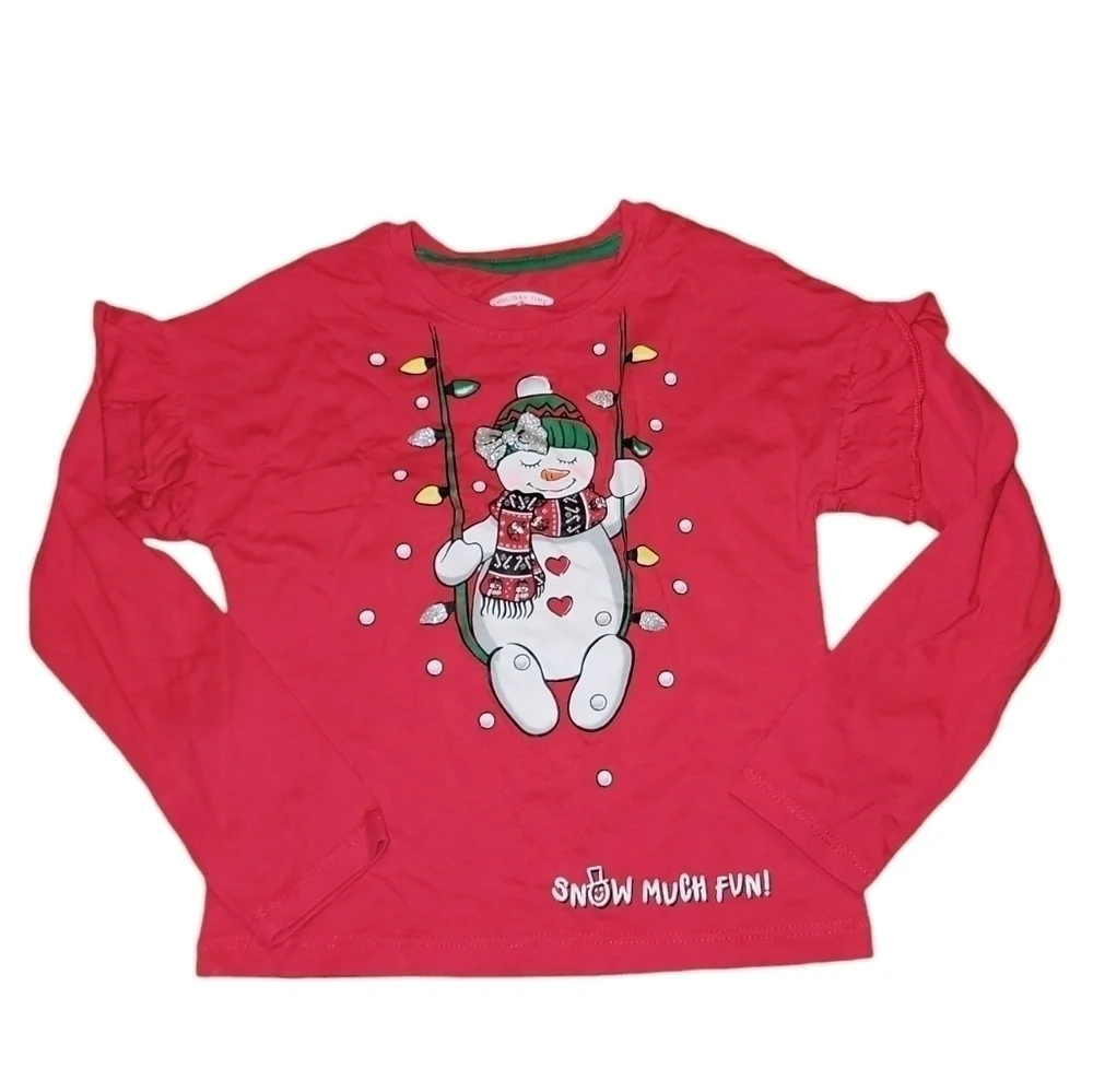5/$25 Holiday Time size XS Christmas themed long sleeve shirt